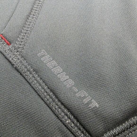 Nike Hoodie Mens XL Gray Red Therma-Fit Pullover Sweatshirt Fleece Athletic - Picture 10 of 16